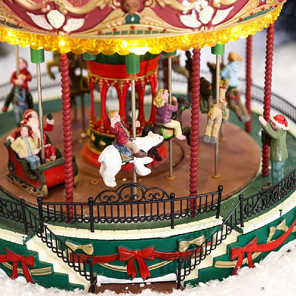 Santa Carousel božićni vrtuljak Djeda Mraza Carnival Lemax