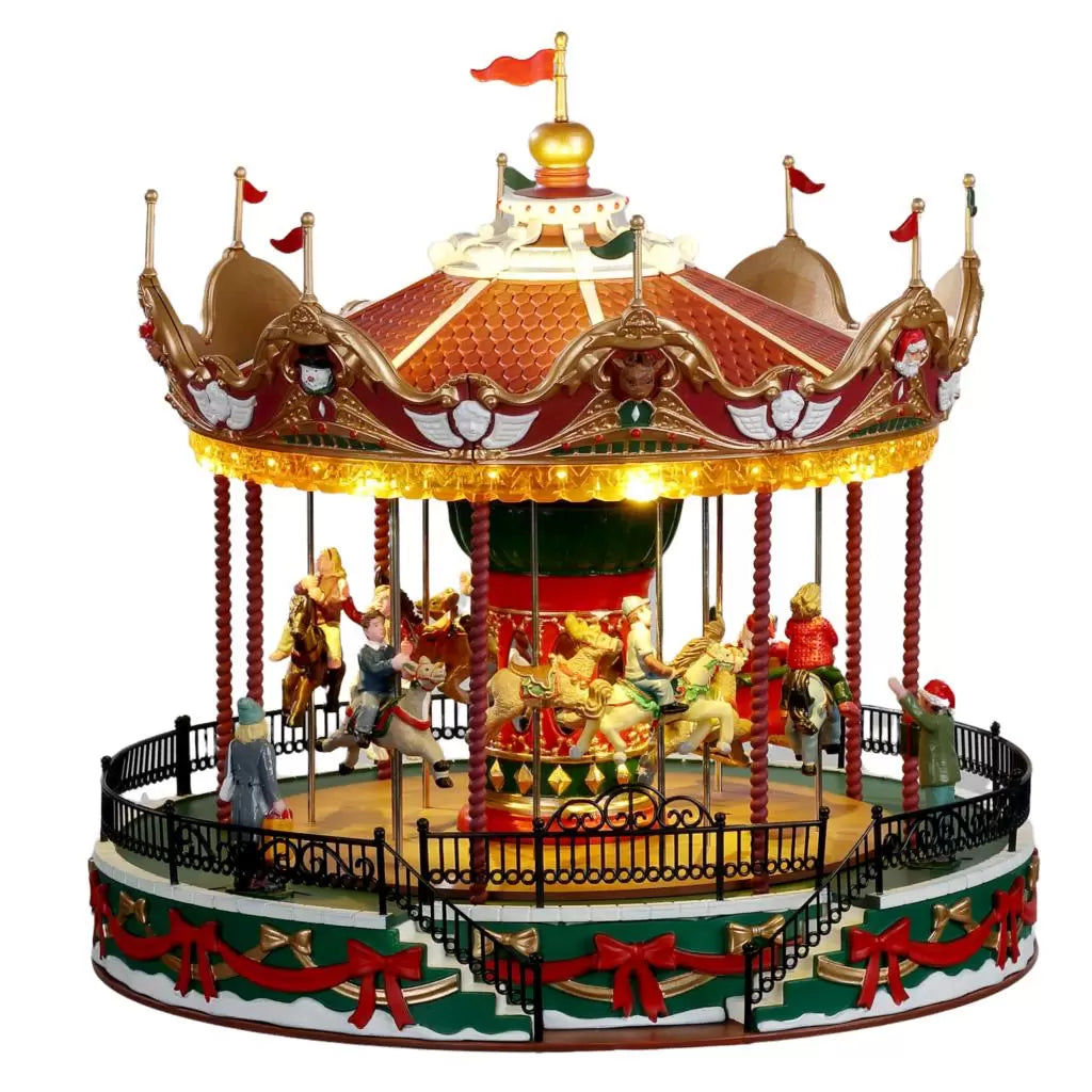 Santa Carousel božićni vrtuljak Djeda Mraza Carnival Lemax
